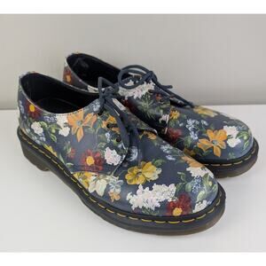 Dr Martens 1461 Darcy Floral Oxford Shoes Navy Ladies 10 (UK 8)